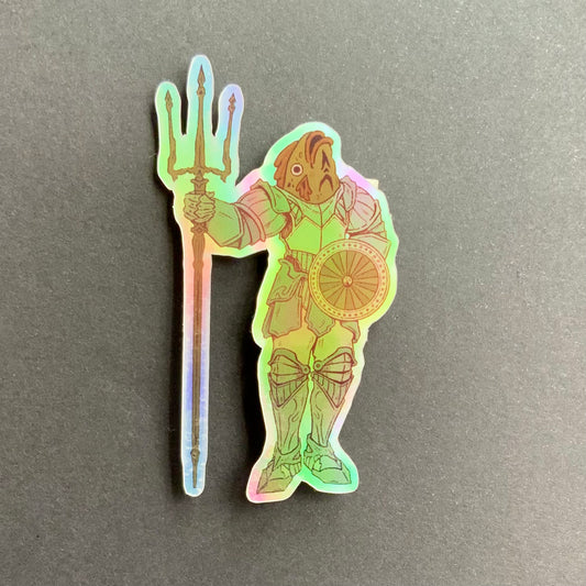 Holographic "Fish-Knight" Vinyl Sticker