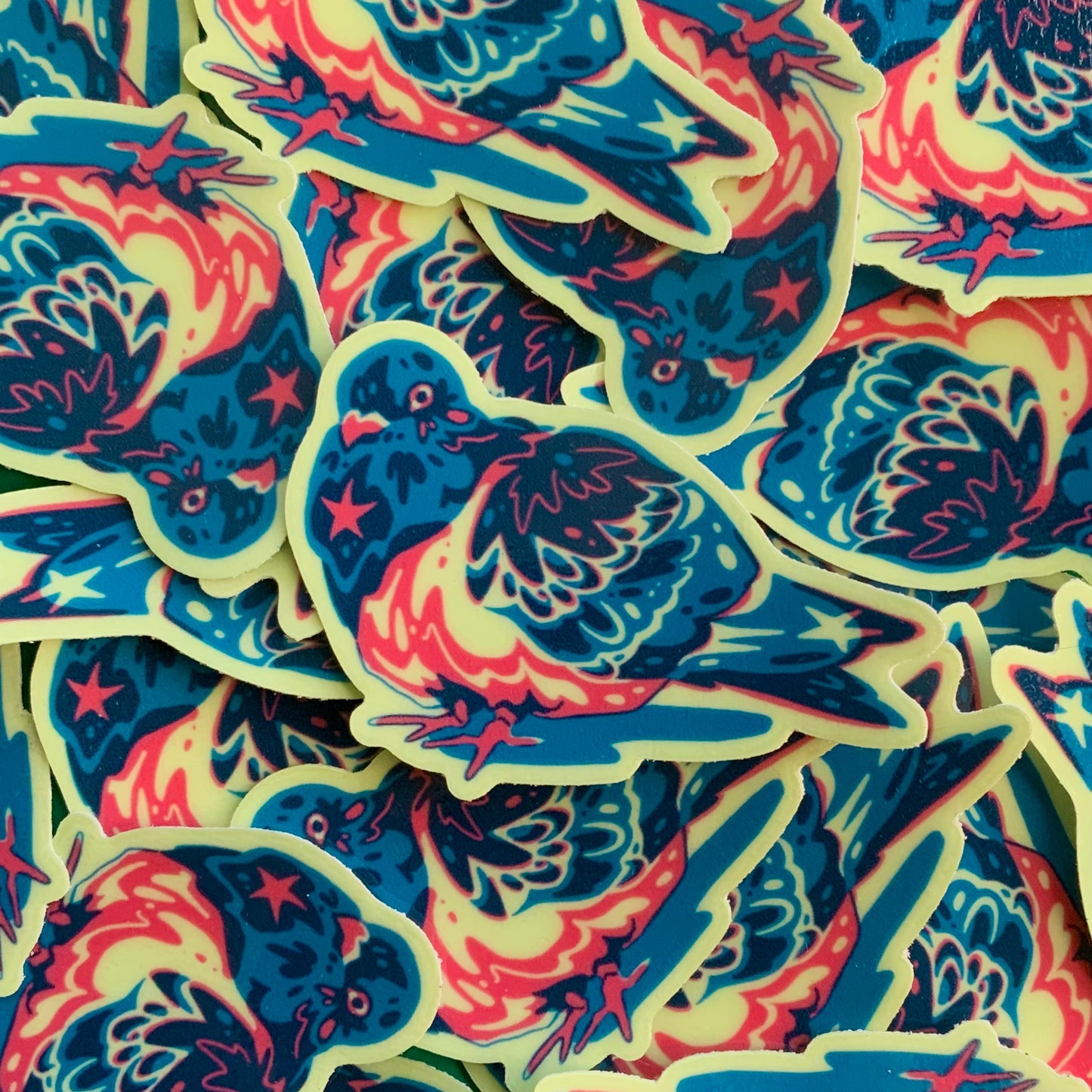 Glow-in-the-Dark Pigeon Vinyl Sticker