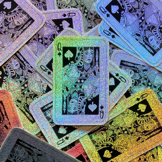 Glitter Queen of Spades Vinyl Sticker