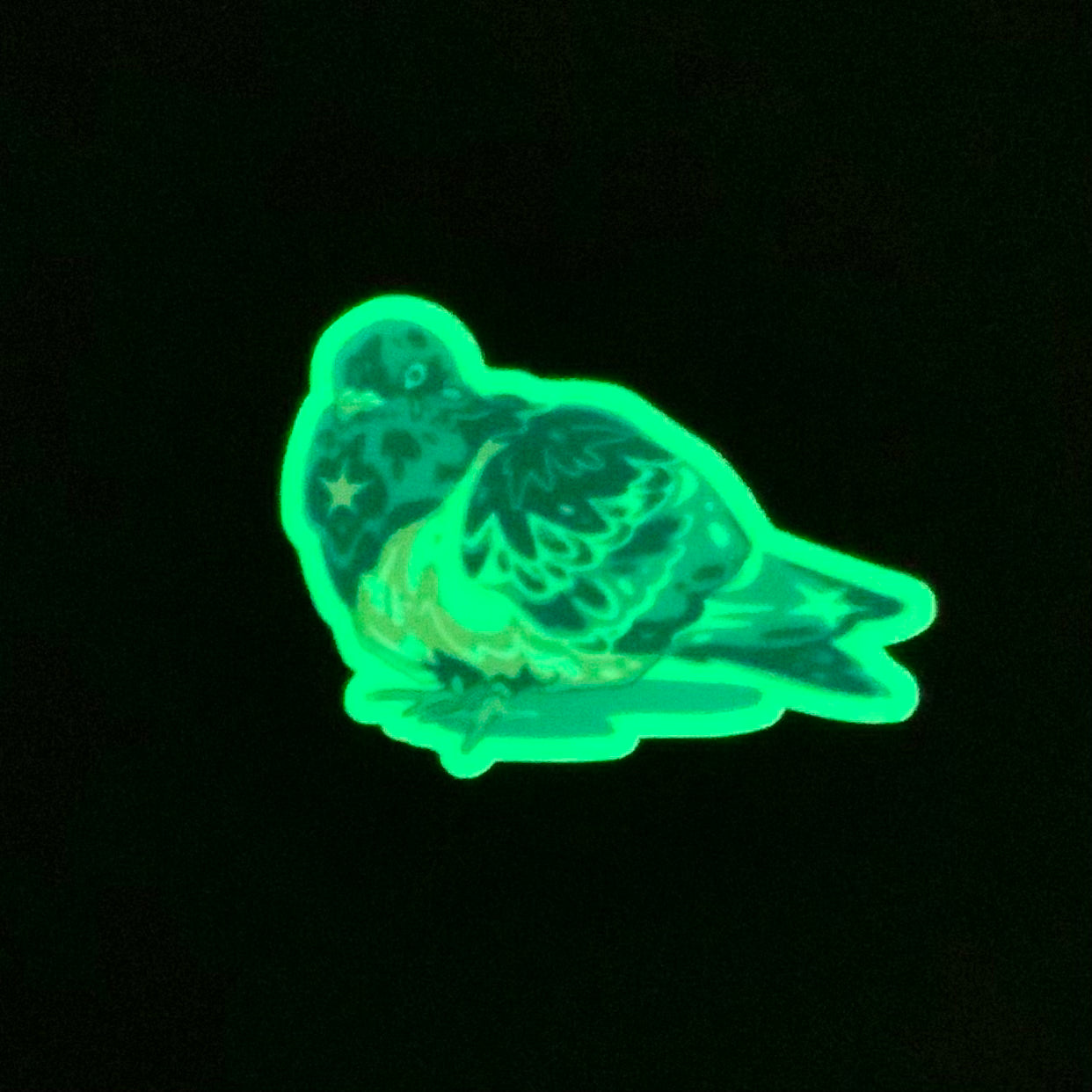 Glow-in-the-Dark Pigeon Vinyl Sticker