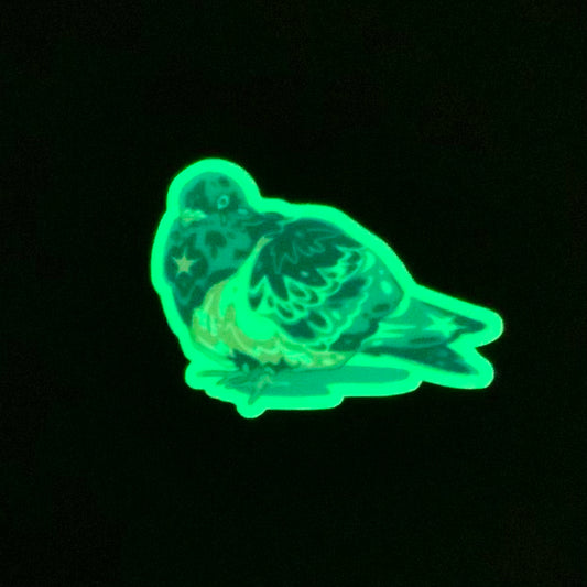 Glow-in-the-Dark Pigeon Vinyl Sticker